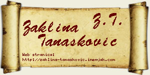 Žaklina Tanasković vizit kartica